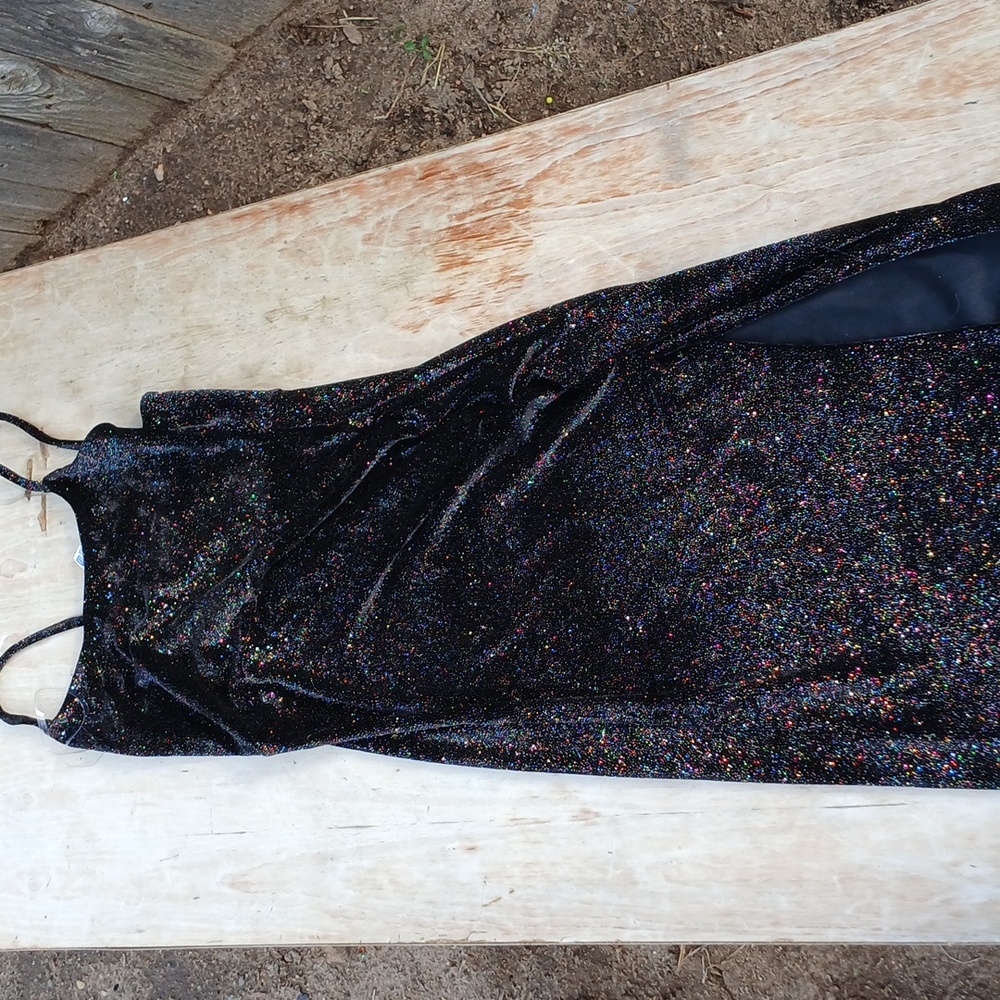 Black glittery mini dress